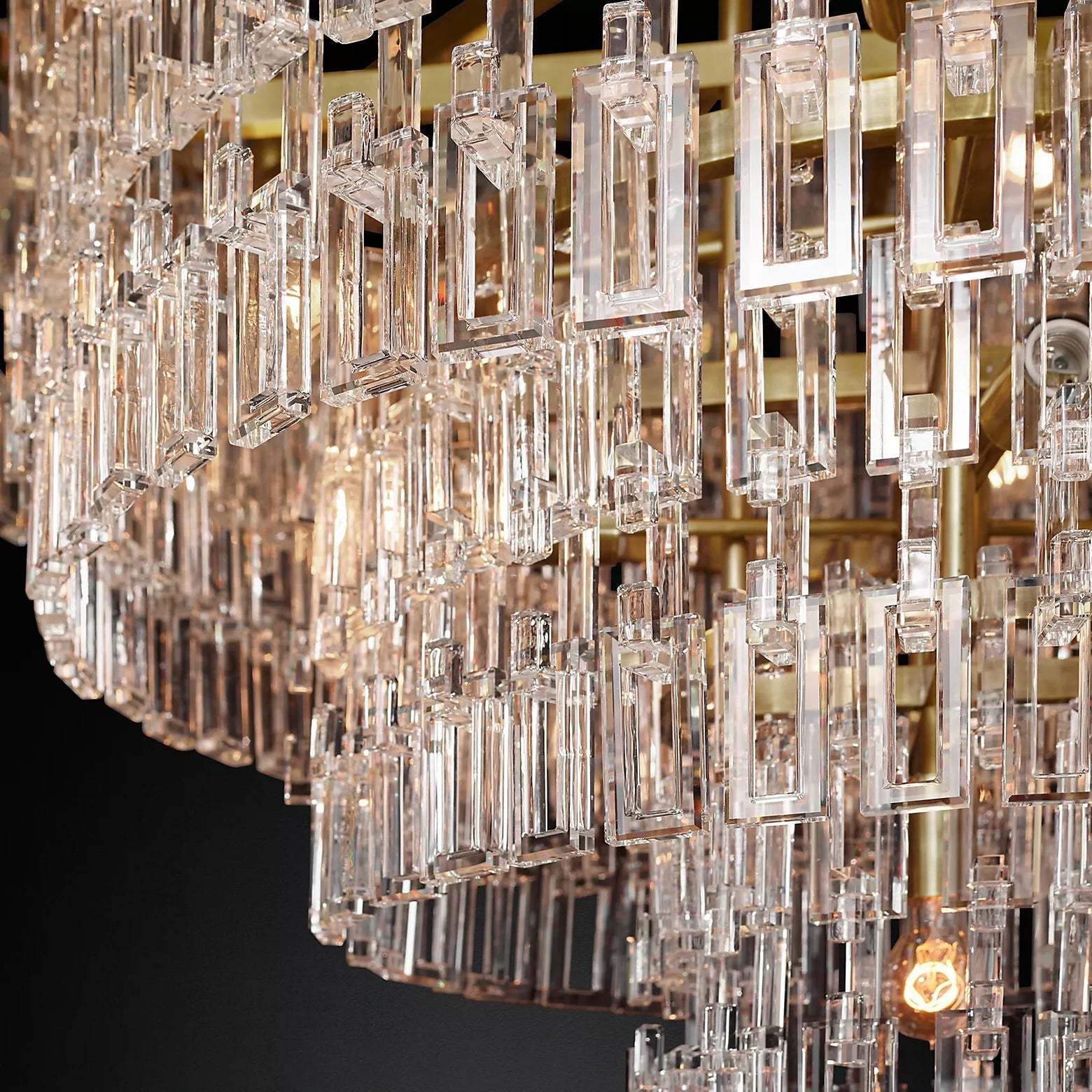 Hand-cut Crystal Tiered Chandelier | Brass | Ceiling Light Fixture for Dining Room Casalolalights Luxury Lamps