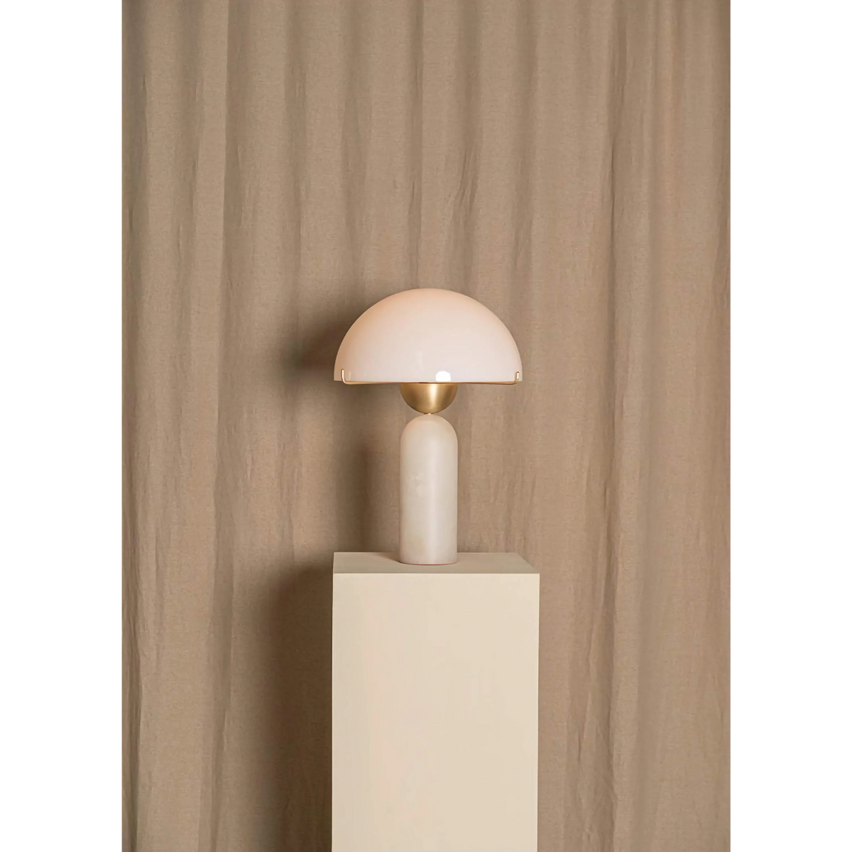 Marble & Brass Dome Table Lamp | Stone-base Accent Modern Scandinavian Bedroom Console Casalolalights Luxury Lamps