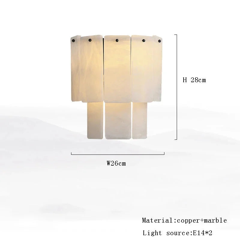 Layered Alabaster Wall Sconce | Stepped Stone-slab Modern Japandi Hallway & Bedroom Casalolalights Luxury Lamps