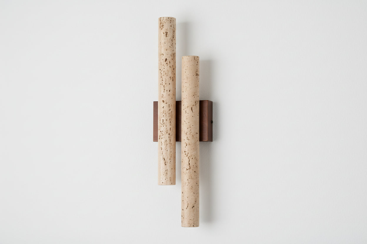 Double Marble Decorative Wall Lamps for Wabi Sabi Interiors