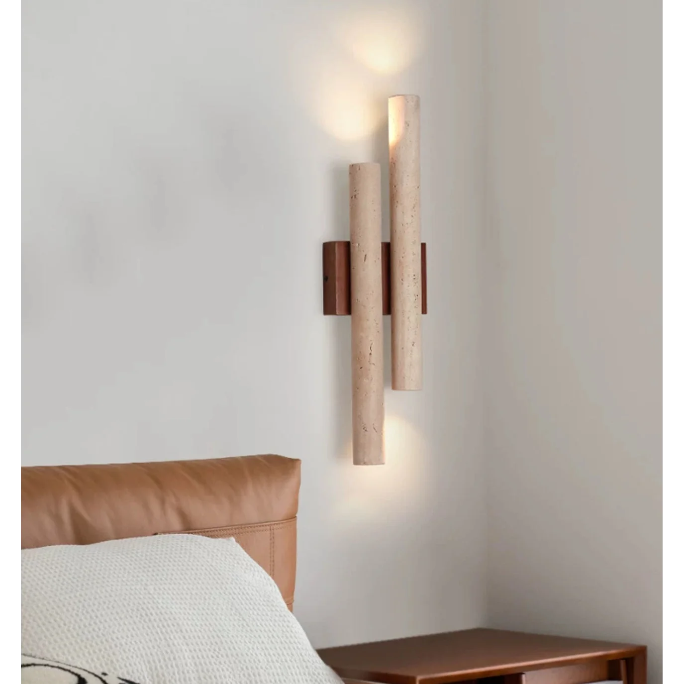 Double Marble Decorative Wall Lamps for Wabi Sabi Interiors
