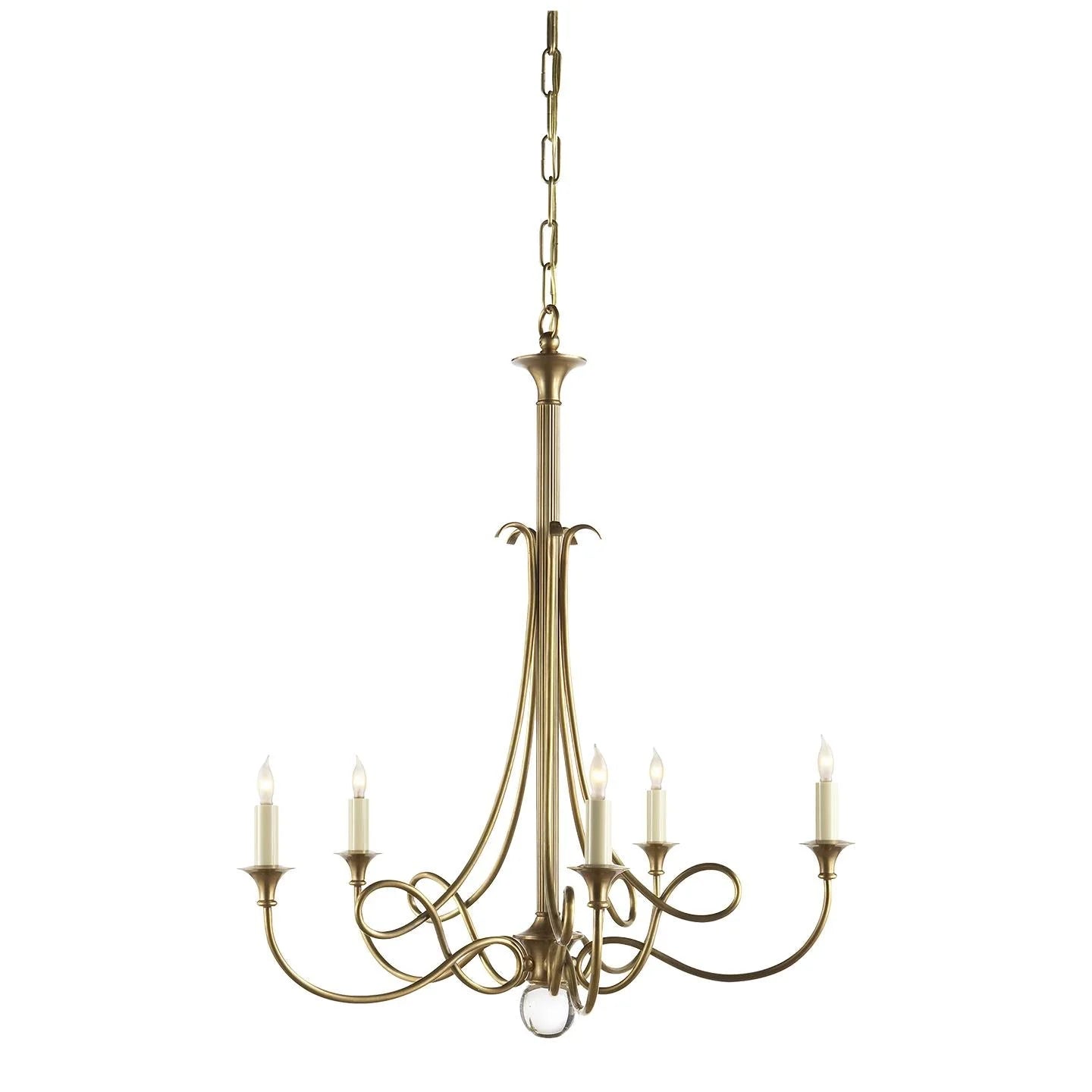 Vintage Gold 6-light Chandelier Traditional Candle-style Hanging Light Fixture for Dining Room or Entryway