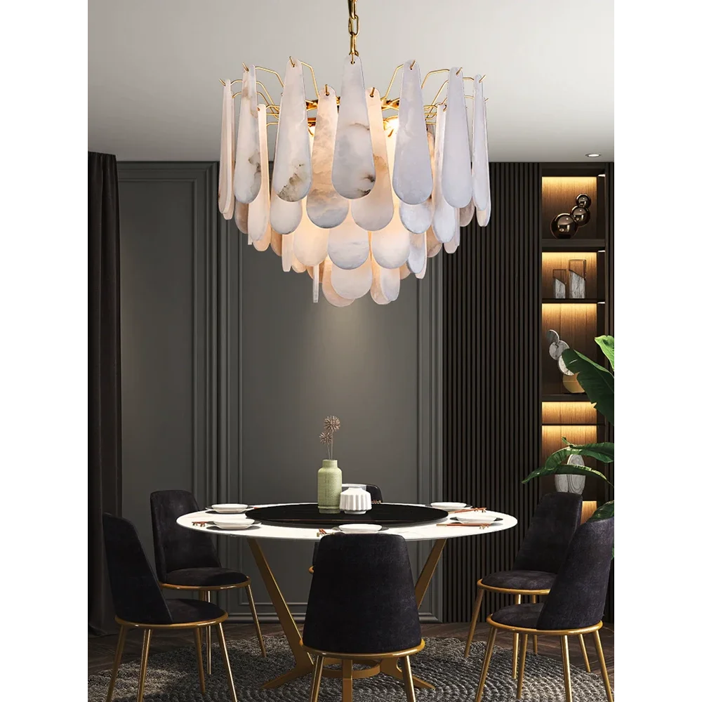Teardrop Alabaster Chandelier for Living Room | Luxury Contemporary Interiors | Casalola Lights