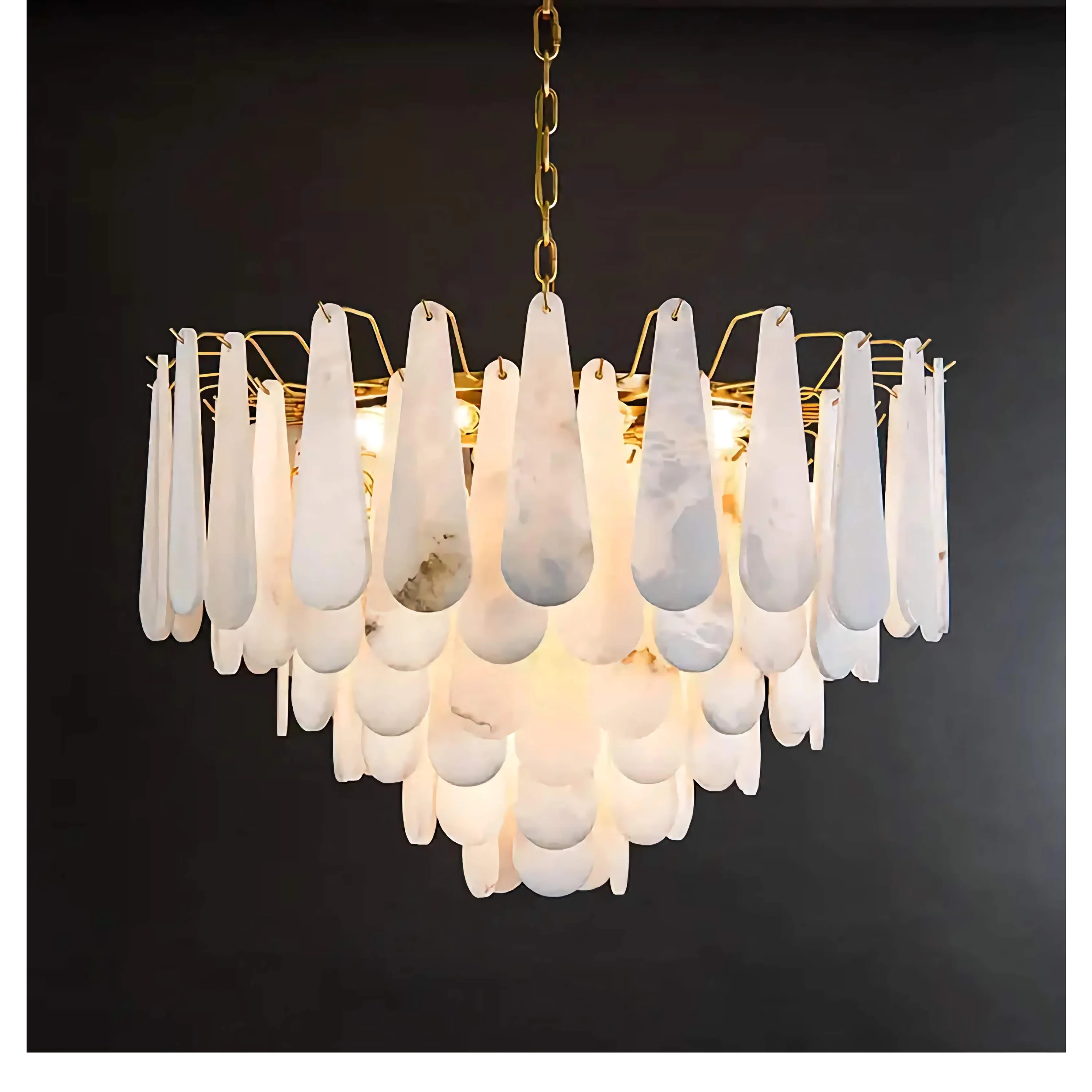 Teardrop Alabaster Chandelier for Living Room | Luxury Contemporary Interiors | Casalola Lights