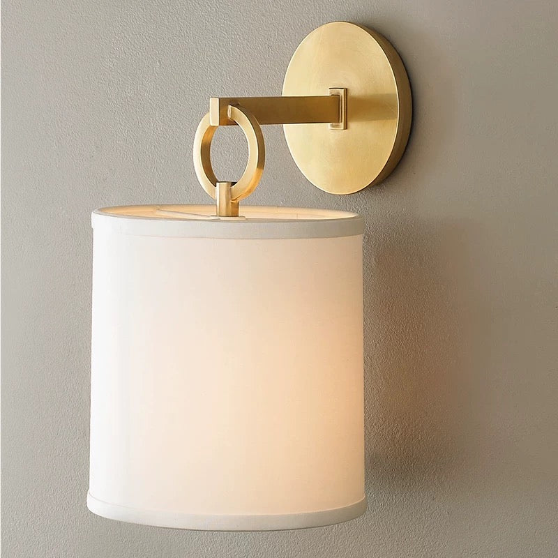 Copper Wall Sconce with Fabric Shade – Casalola Bedroom Hallway & Living Room Light Casalolalights Luxury Lamps