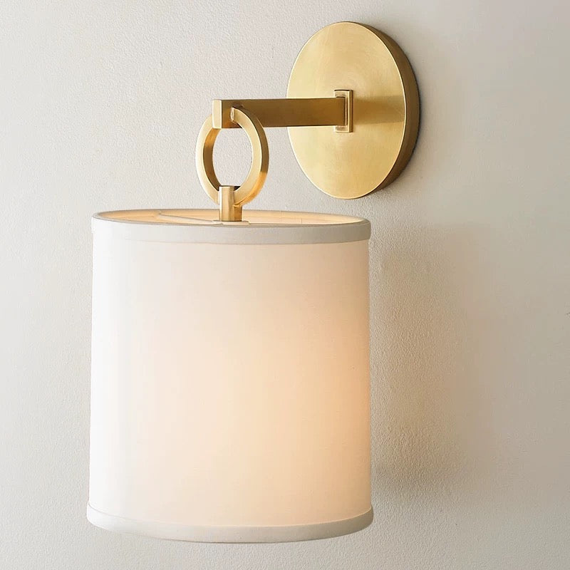 Copper Wall Sconce with Fabric Shade – Casalola Bedroom Hallway & Living Room Light