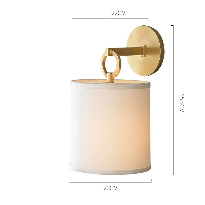 Copper Wall Sconce with Fabric Shade – Casalola Bedroom Hallway & Living Room Light