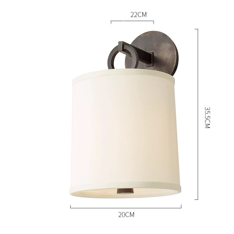 Copper Wall Sconce with Fabric Shade – Casalola Bedroom Hallway & Living Room Light