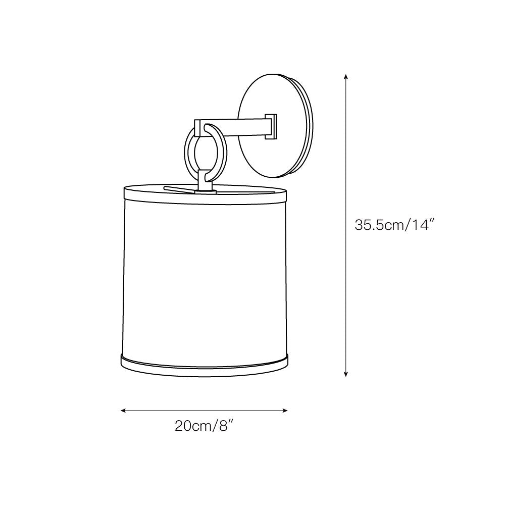 Copper Wall Sconce with Fabric Shade – Casalola Bedroom Hallway & Living Room Light Casalolalights Luxury Lamps