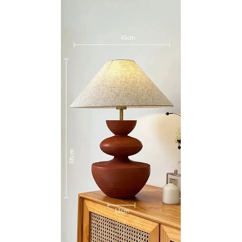 Earth Tones Ceramic Painted Table Lamp | Unique Lighting