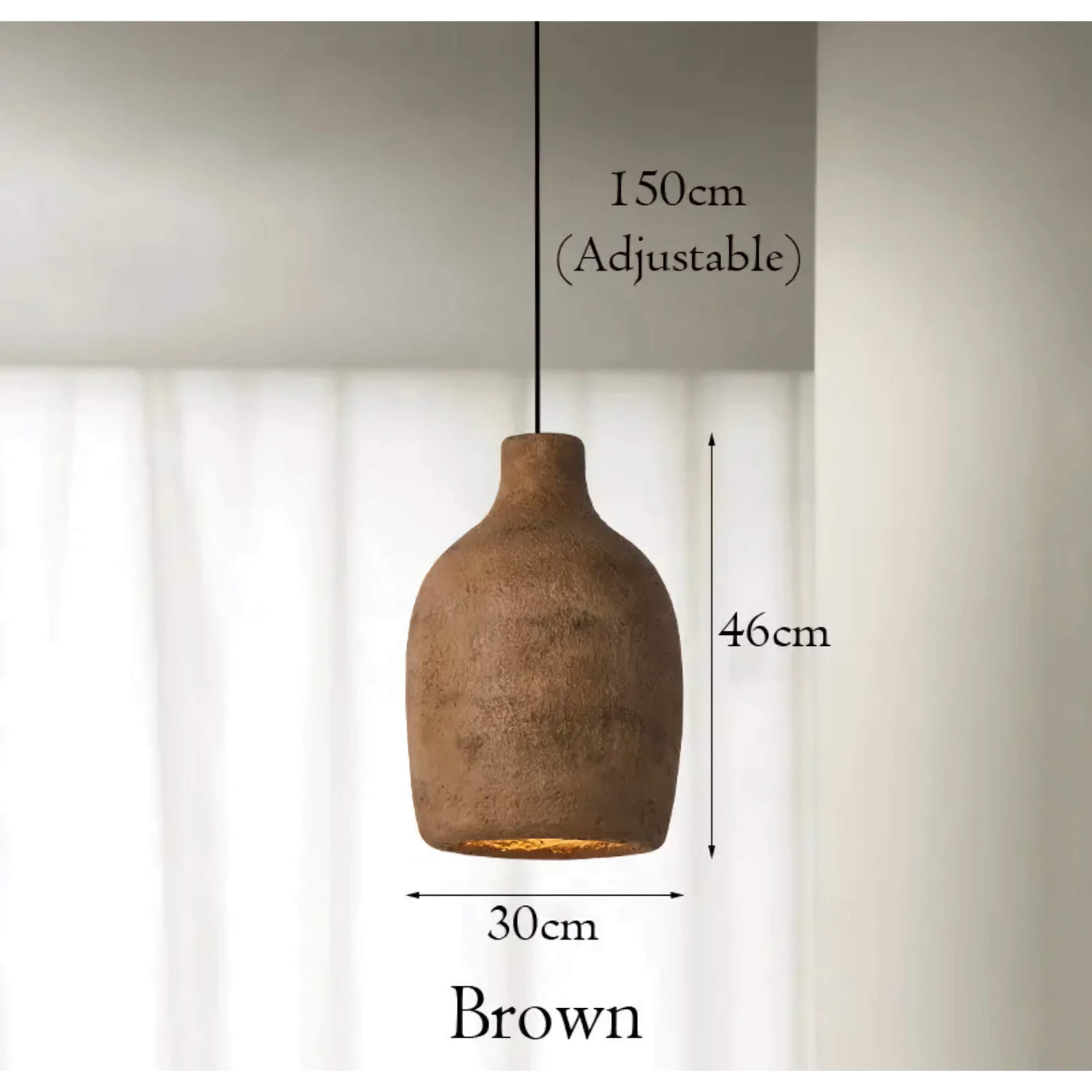 Japandi Wabi-sabi Chandelier | Minimalist Earth-toned Ceramic Shades | Lighting for Elegant Home Interiors