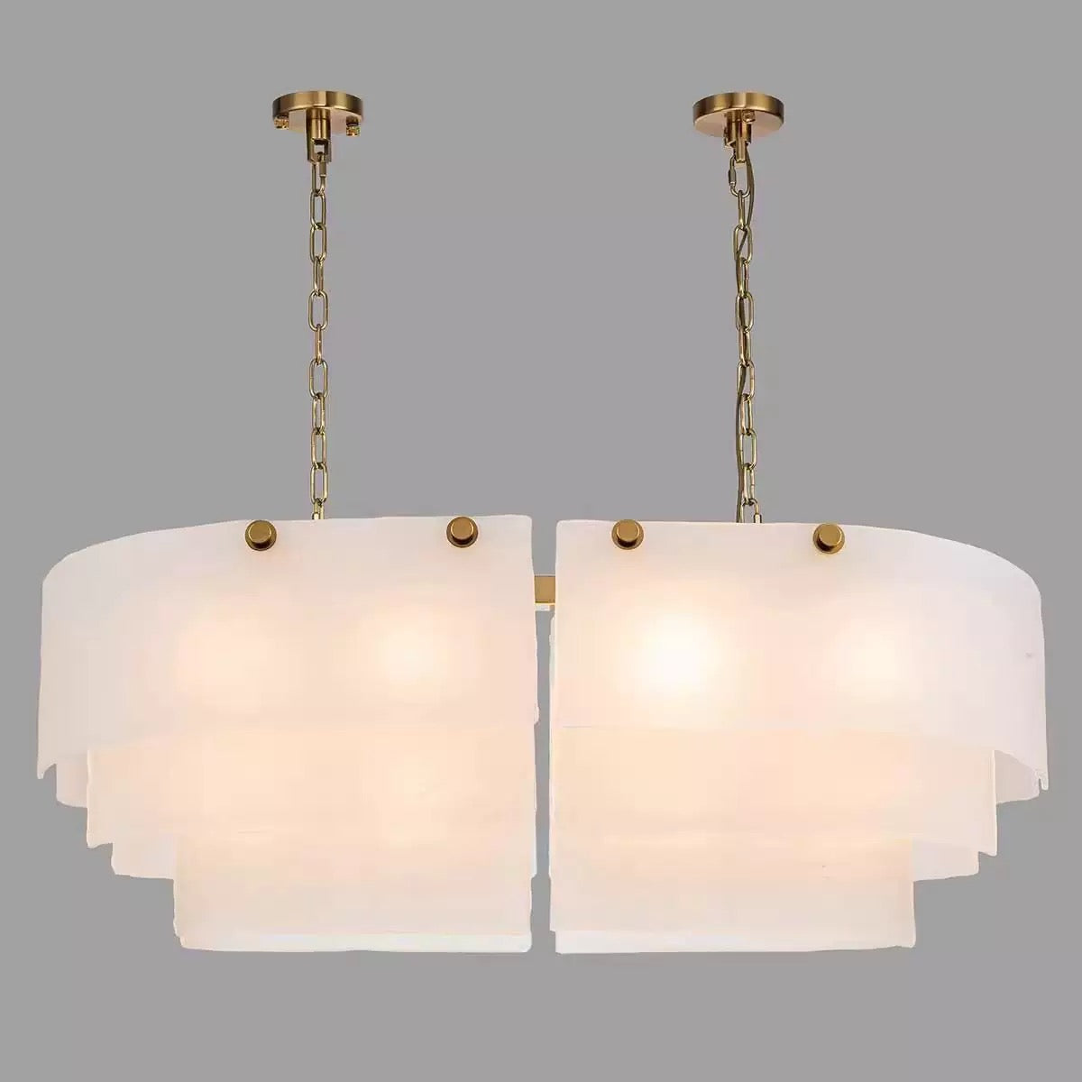 Frosted Glass Statement Chandelier Art Deco Luxury Dining Room and Entryway Ceiling Light Eclat Collection