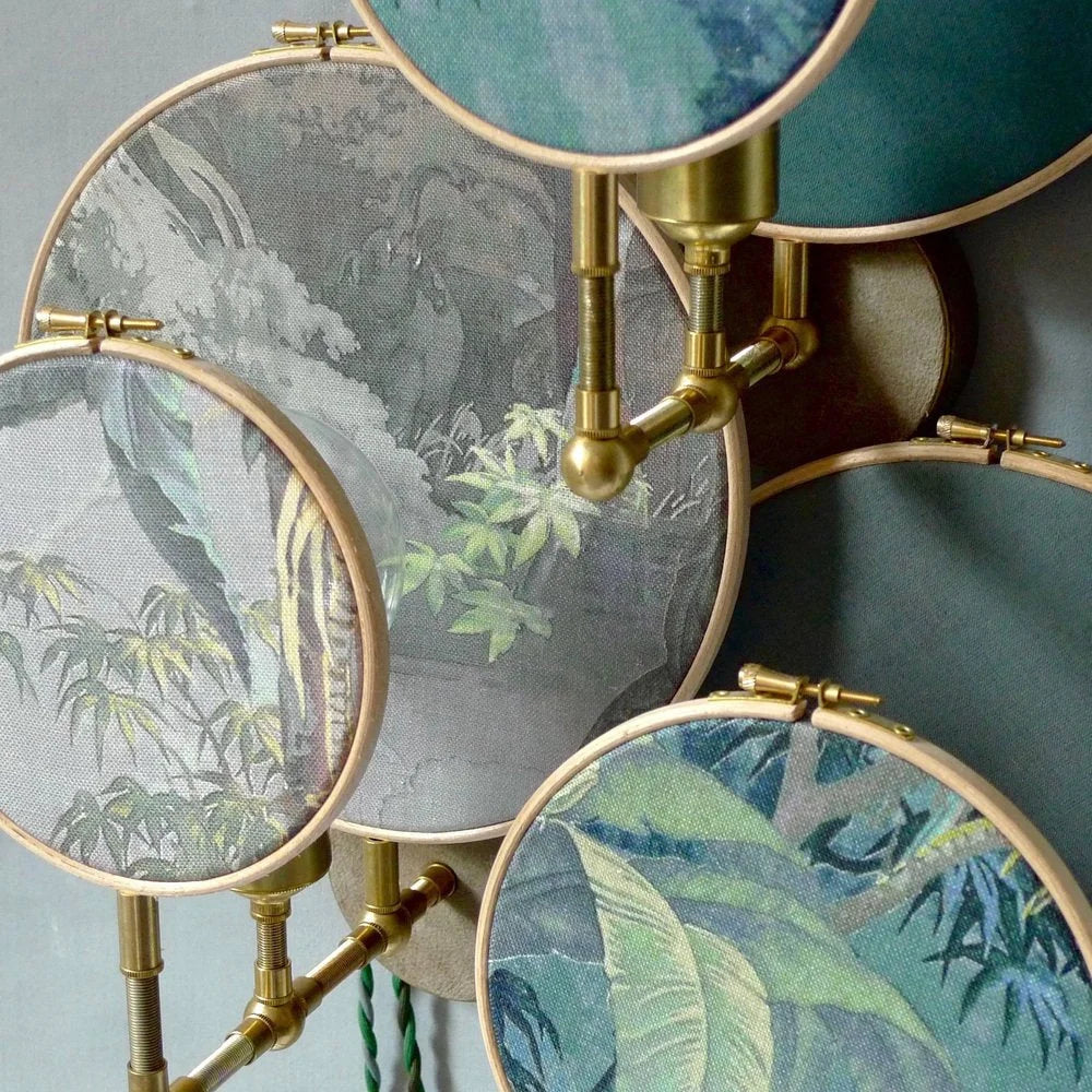 Luxury Copper and Wood Floor Lamp with Cloth Shade Casalolalights Luxury Lamps for Interior Designers