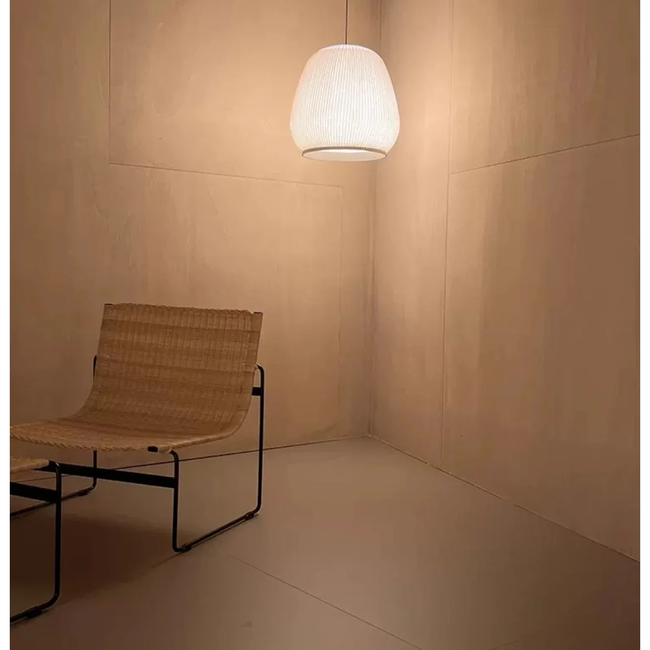 Ecru Knitting Fabric Pendant Lamp for Living Room Bedroom Restaurants