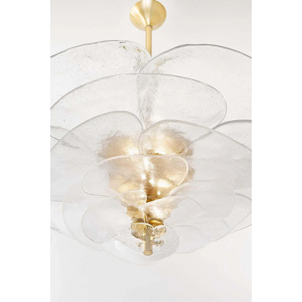 Glass Petal Chandelier | Art Deco Sculptural & Gold Iron Modern Dining Room Living Casalolalights Luxury Lamps