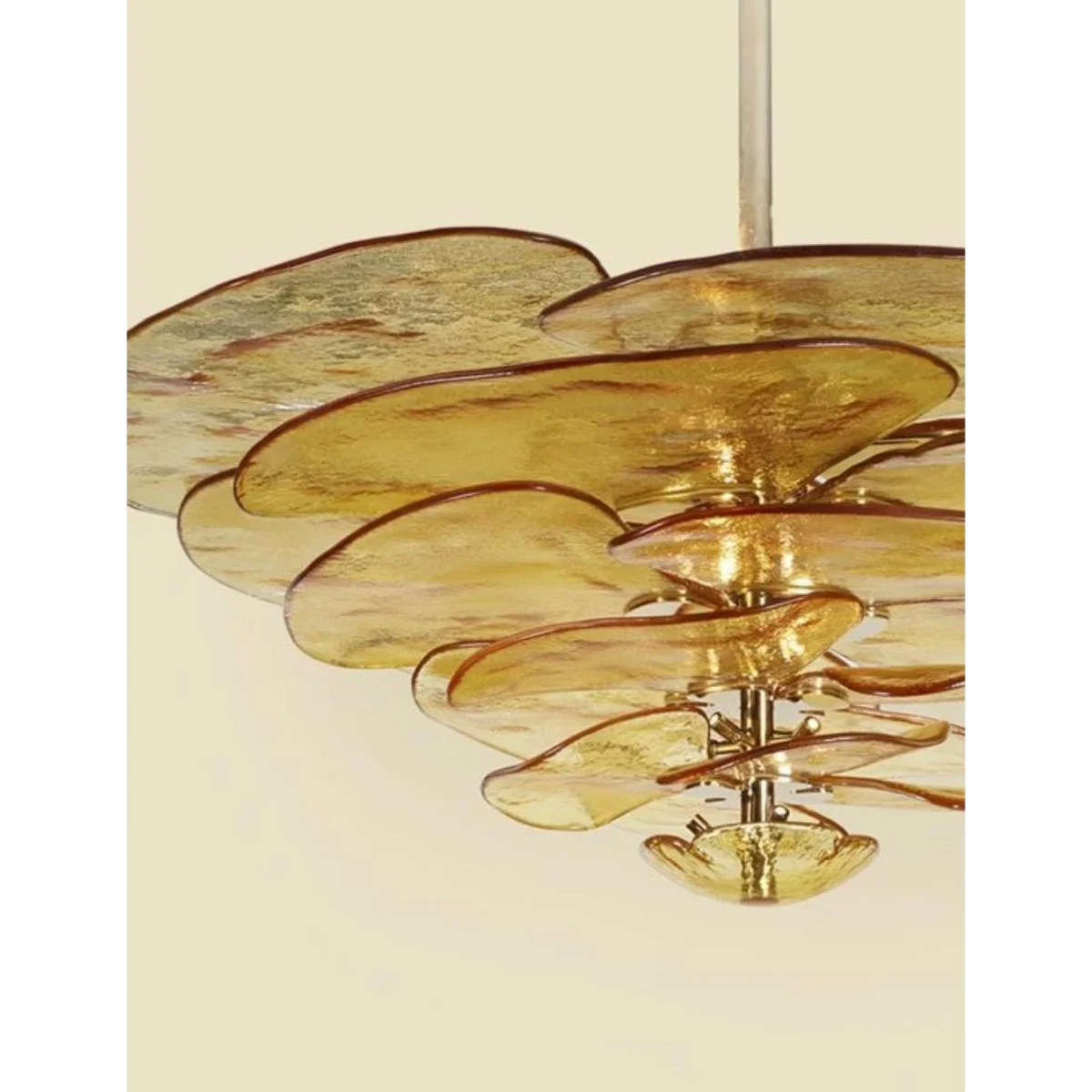 Glass Petal Chandelier | Art Deco Sculptural & Gold Iron Modern Dining Room Living Casalolalights Luxury Lamps