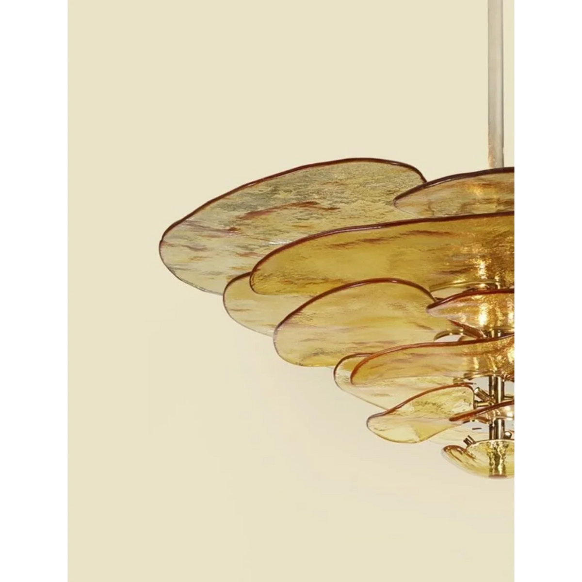 Glass Petal Chandelier | Art Deco Sculptural & Gold Iron Modern Dining Room Living Casalolalights Luxury Lamps
