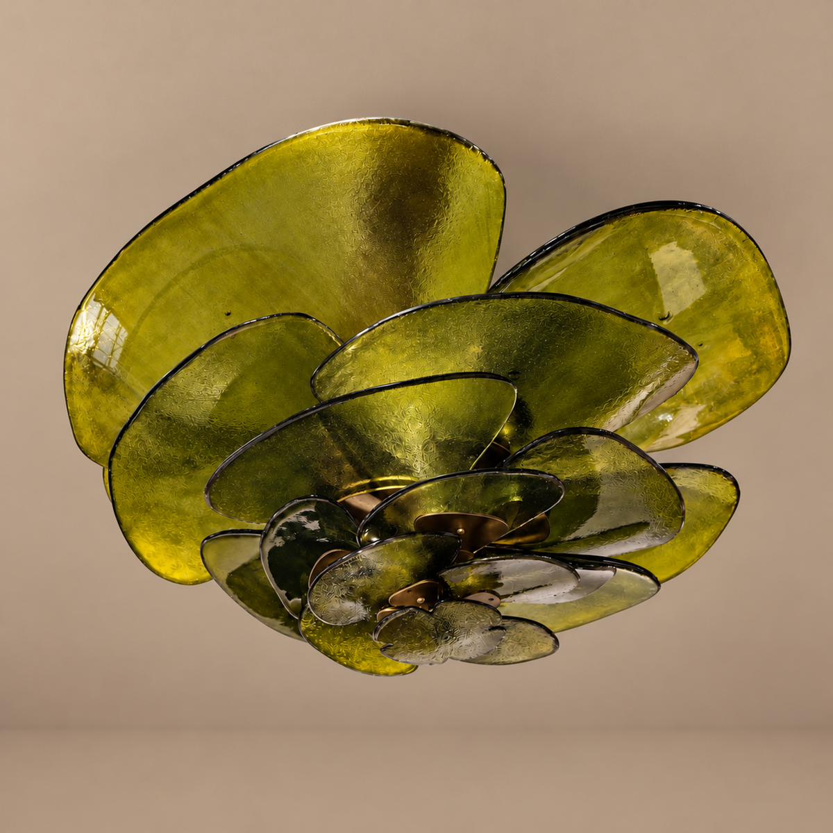 Art Deco Chandelier - Fiore Green Petals Casalola Lights Luxury Lamps for Interior Designers