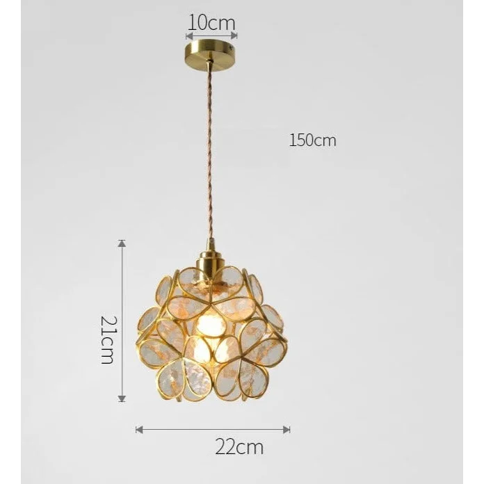 Colorful Glass Pendant Lamp | Round Flower Hanging Lights for Living Room Kitchen Dining