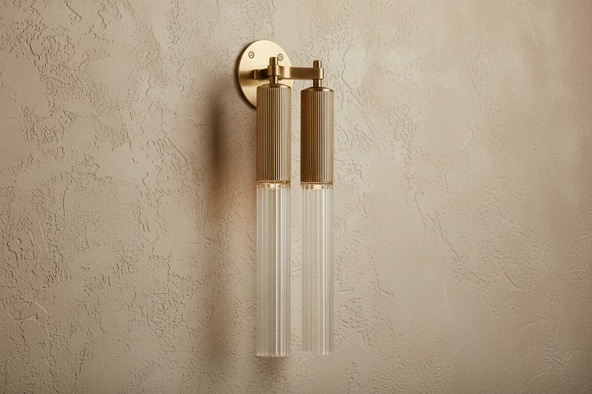 Gold Double Wall Light 42cm | Geometric Up-down Sconce Mid-century Art Deco Bedroom & Hallway Casalolalights Luxury