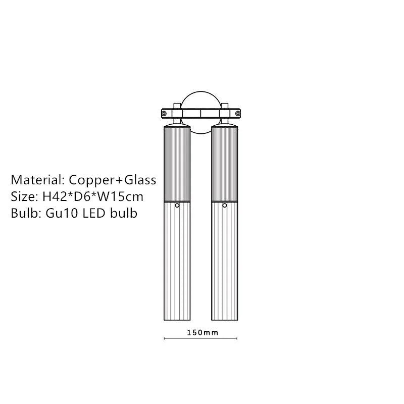 Gold Double Wall Light 42cm | Geometric Up-down Sconce Mid-century Art Deco Bedroom & Hallway Casalolalights Luxury