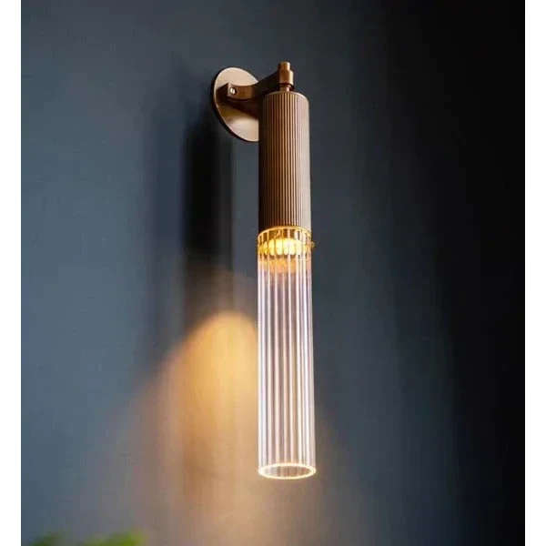Flume Modern Brass and Glass Vintage Wall Sconces – Cylindrical Led Light Casalolalights Luxury Lamps for Interior