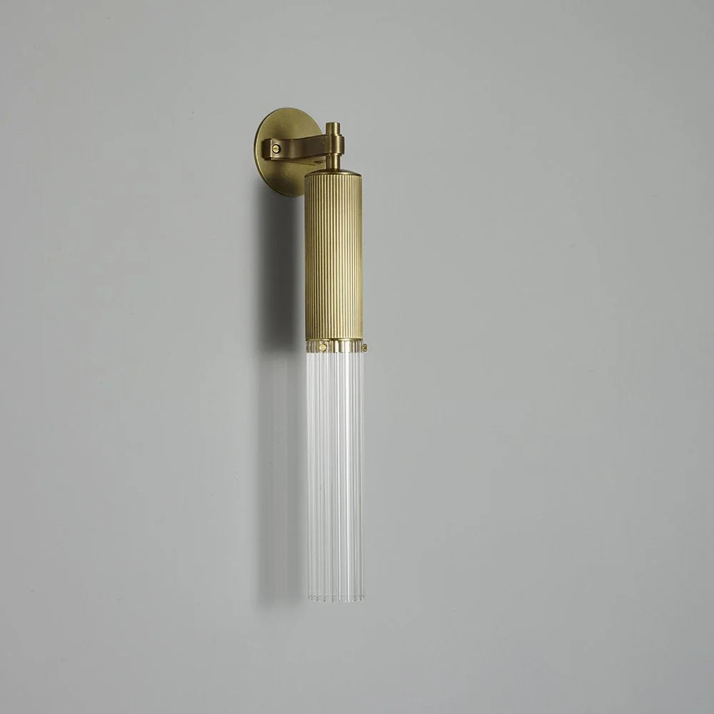Flume Modern Brass and Glass Vintage Wall Sconces – Cylindrical Led Light