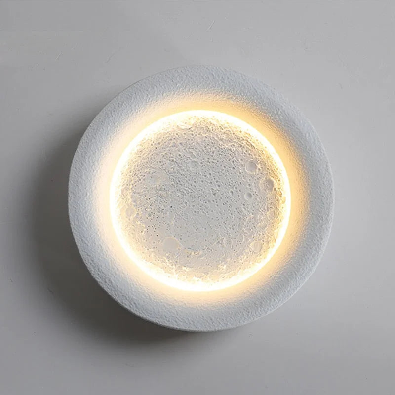Full Moon Wall Lamp 28cm | Minimalist Round Led Disc Light Soft Glow Bedroom Hallway & Living Room Casalolalights