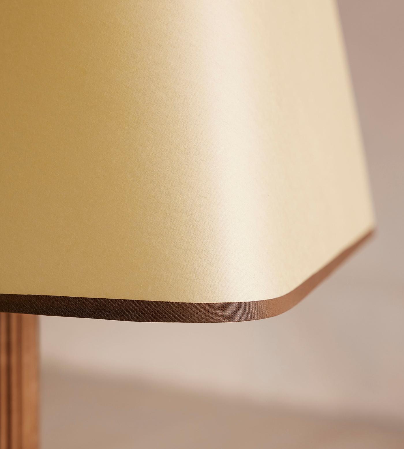 Reeded Aluminium Floor Lamp Linen Tapered Shade Quiet Luxury 160cm