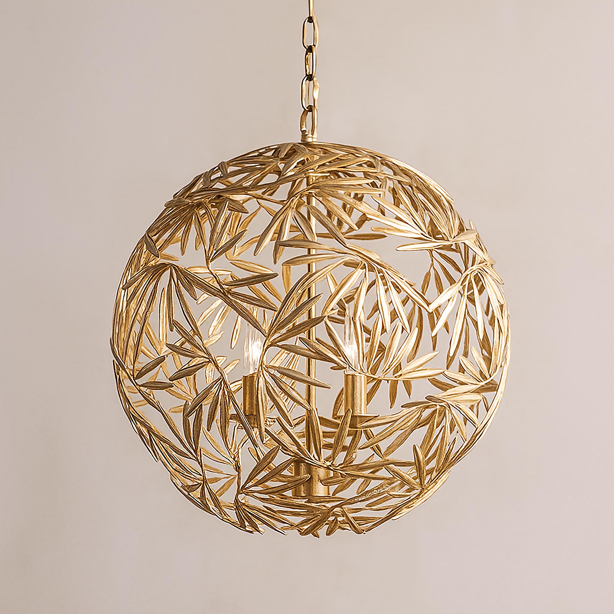 Jardin Gold Sculptural Globe Pendant Light | Artisan Sphere Fixture for Dining & Foyer Installations