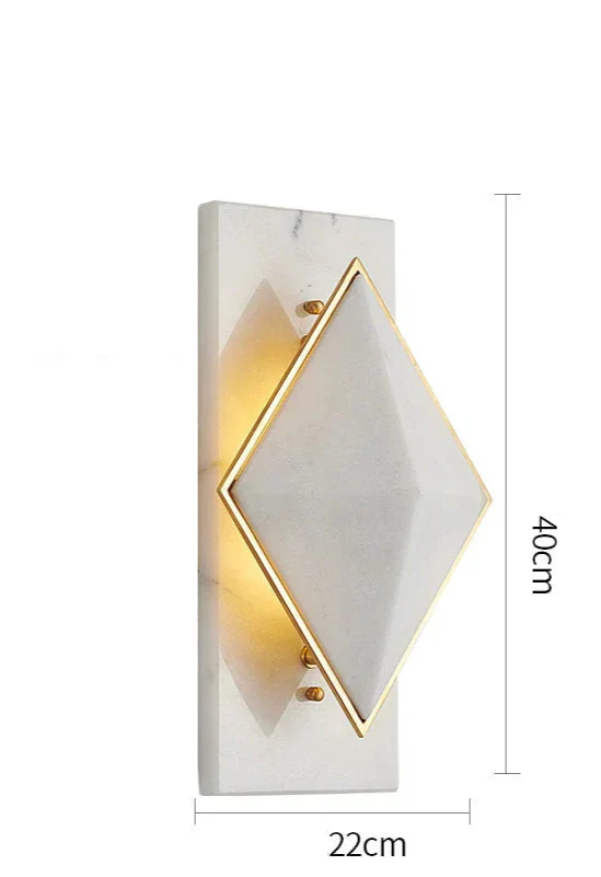 Geometric Alabaster Wall Sconce – Marble & Brass for Hallway Bedroom Casalolalights Luxury Lamps Interior Designers