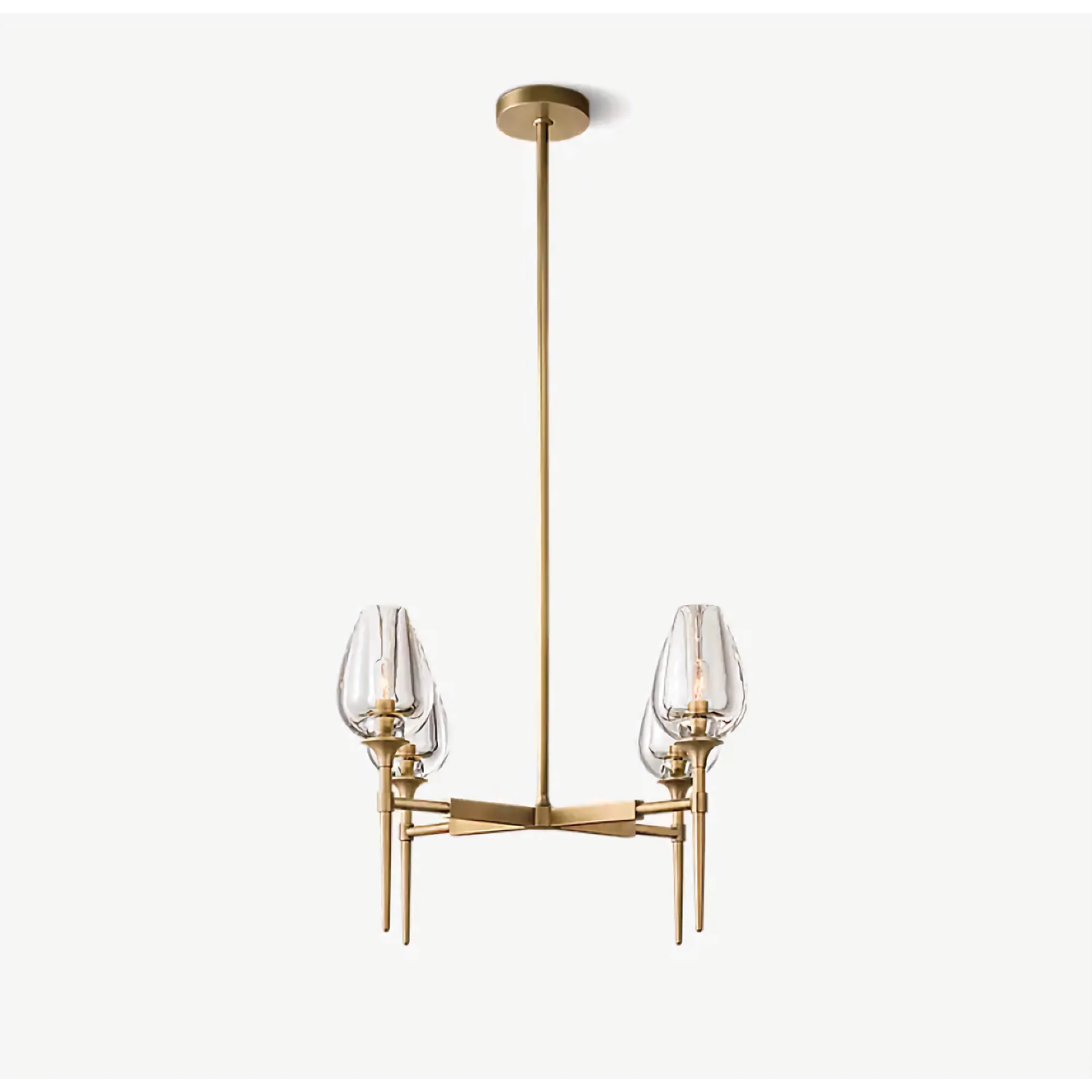 Modern Candle Brass Chandelier | Arm for Dining Room Kitchen Living | Lighting Luxury Villas