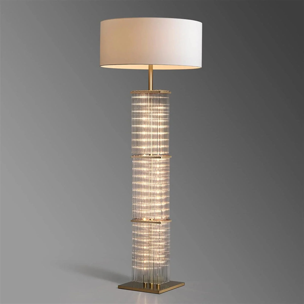 Copper & Glass Cage Floor Lamp | 150cm Bronze 3-light Industrial Modern Living Room Office Casalolalights Luxury Lamps
