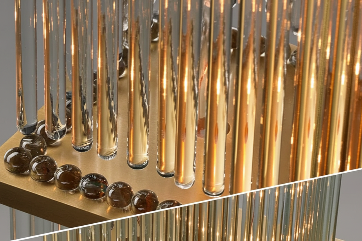 Медный напольный светильник из стекла | Clgt025