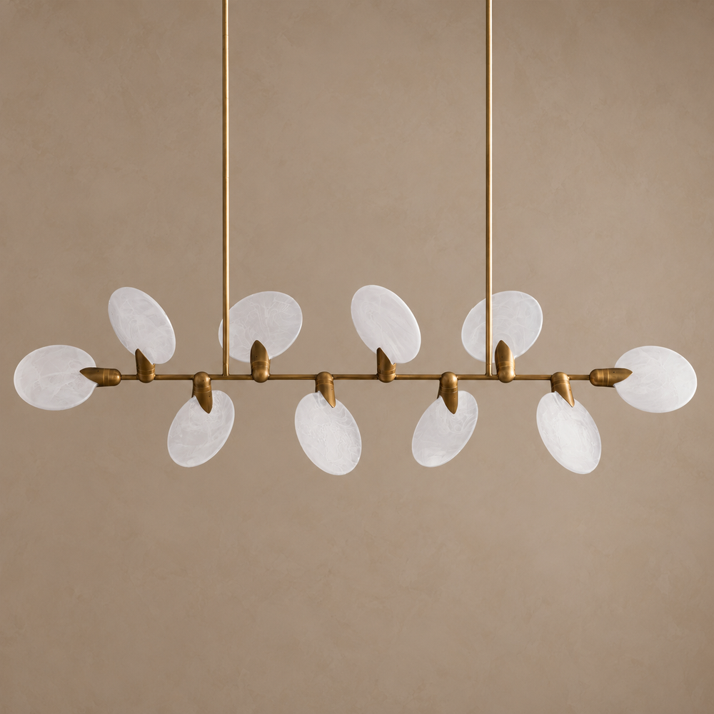 Glass Disc Linear Chandelier