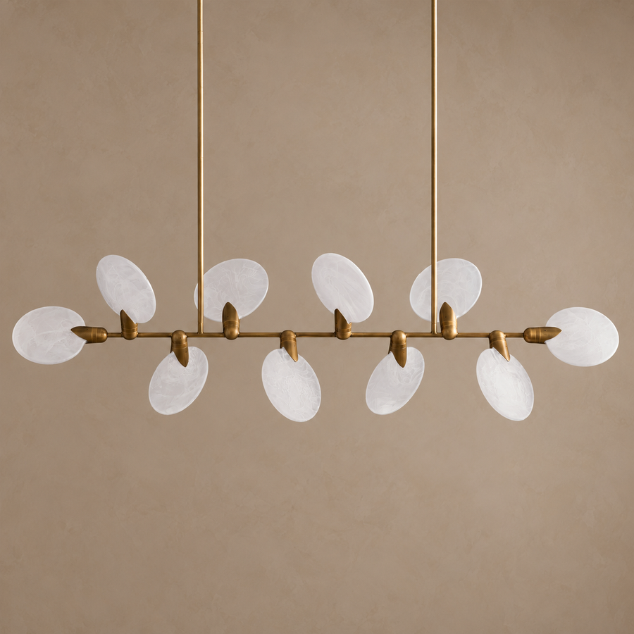 Glass Disc Linear Chandelier