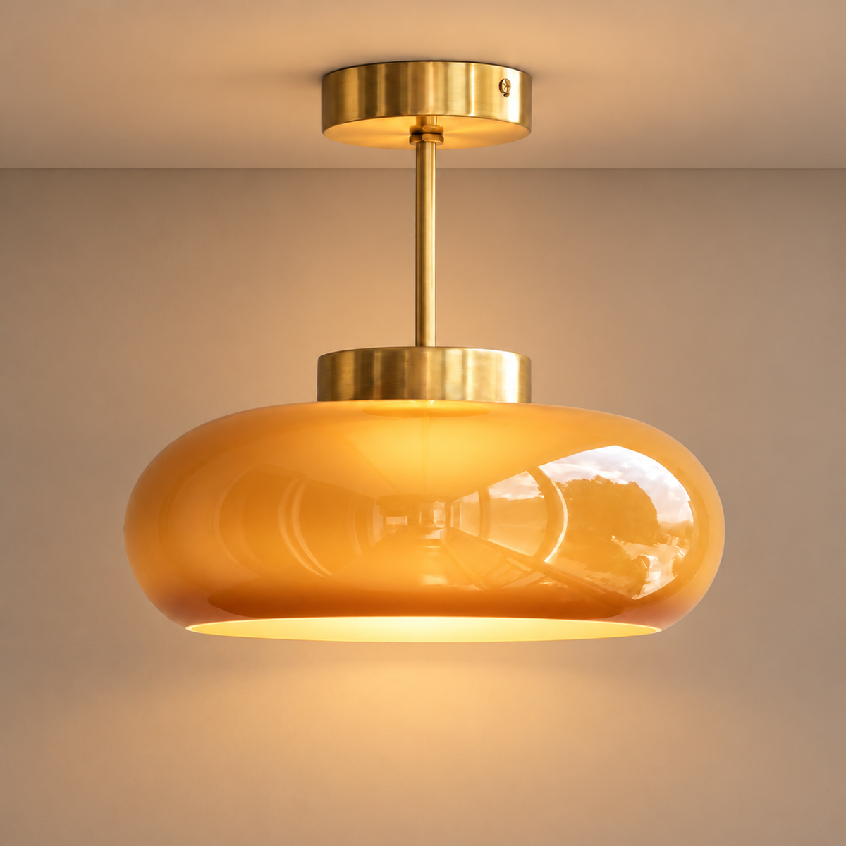 Semi Flush Mount Ceiling Light - Glossy Glass Casalola Lights Luxury Lamps for Interior Designers