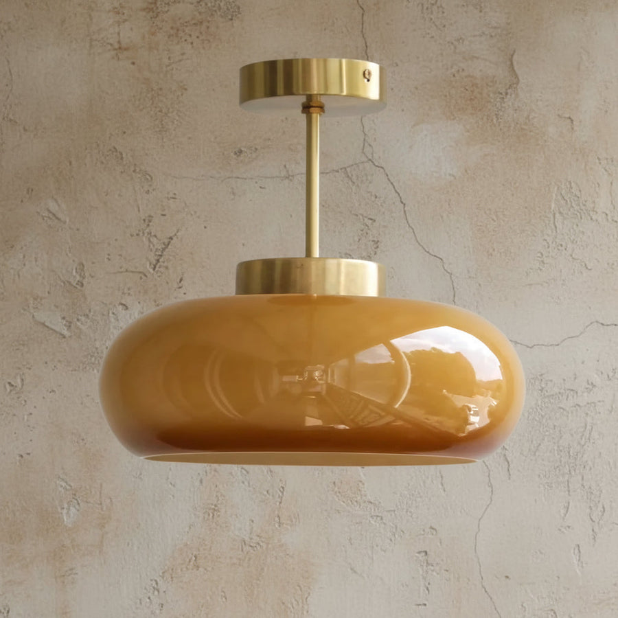 Glossy Glass Semi-Flush Mount