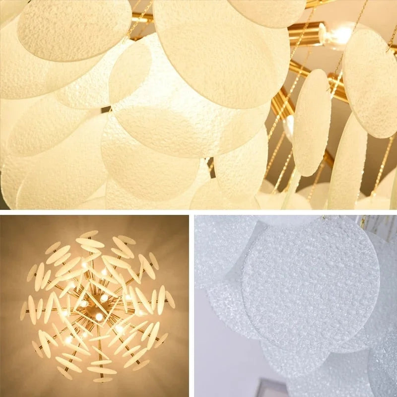 Crystal Ceiling Light Fixture | Semi-flush Mounted Gold 4/6/8 Lights | Casalola