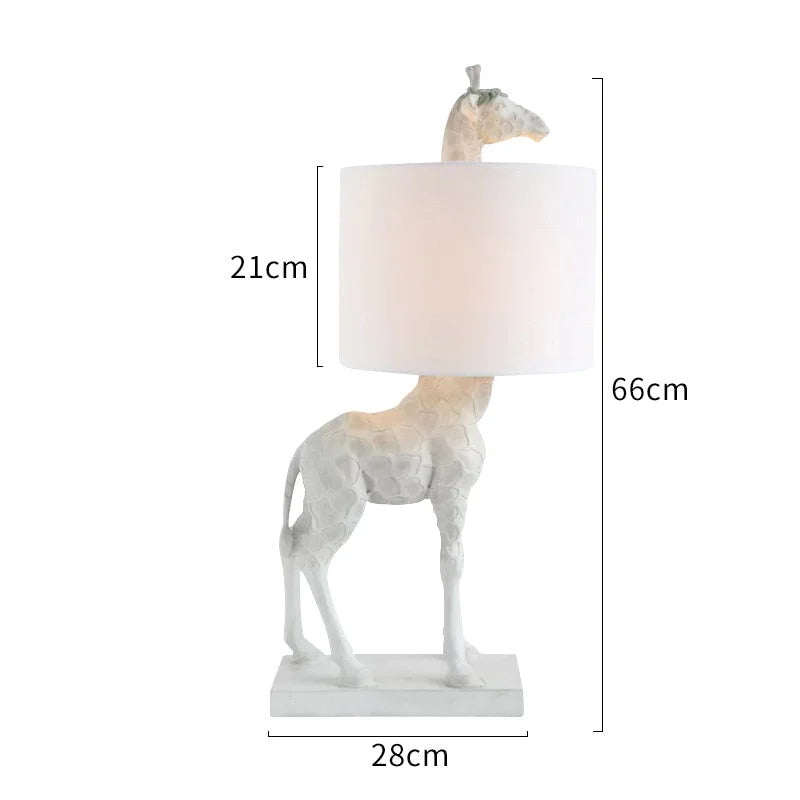 Gold Giraffe Table Lamp | Fabric Shade | Luxury Light | Casalola