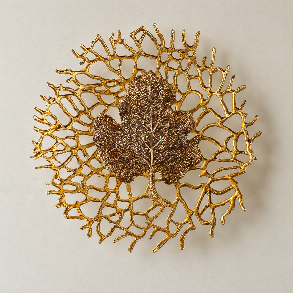 Aplique decorativo de pared con hoja de oro