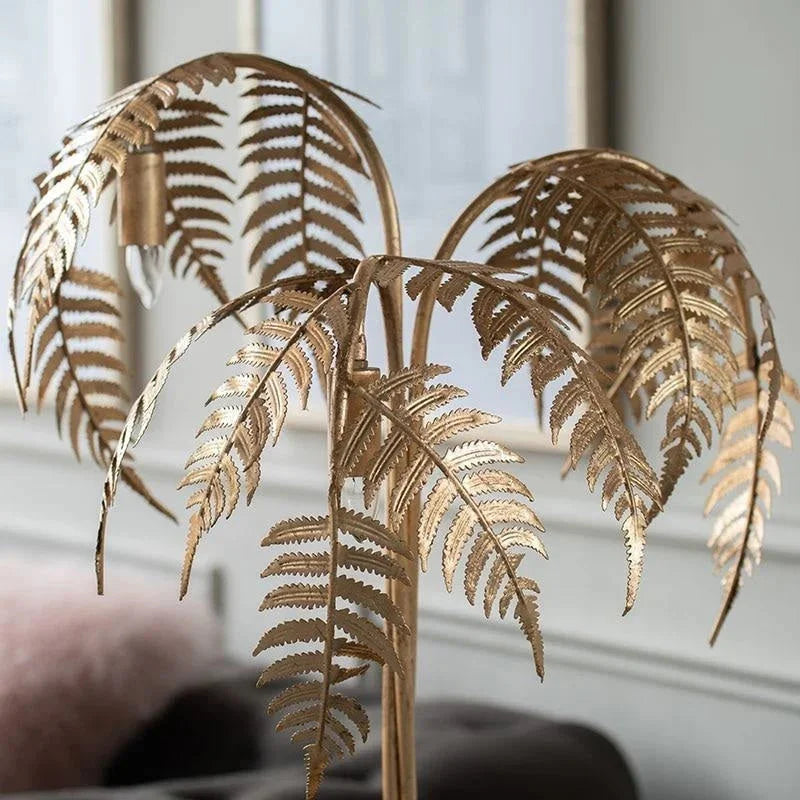 Gold Palm Tree Table Lamp – Hollywood Regency and Art Deco Tropical Glam Lighting
