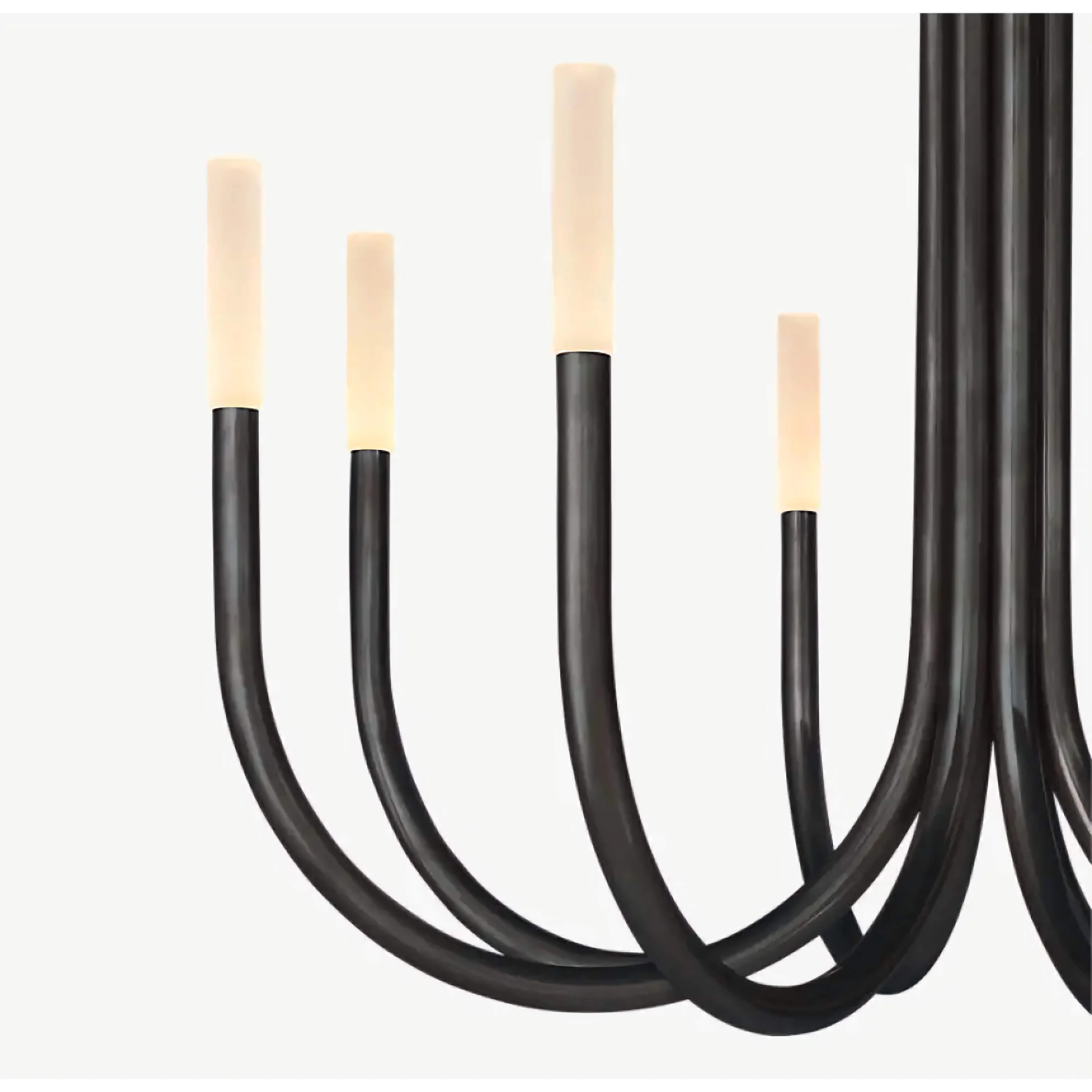 Black Candelabra Chandelier | Sculptural 16 Light Statement Fixture | Modern Dining or Double Height Entry Lighting
