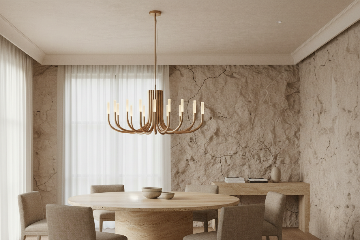 VELKÝ MOSAZNÝ SVÍCENÝ LUSTER | CL0287KL