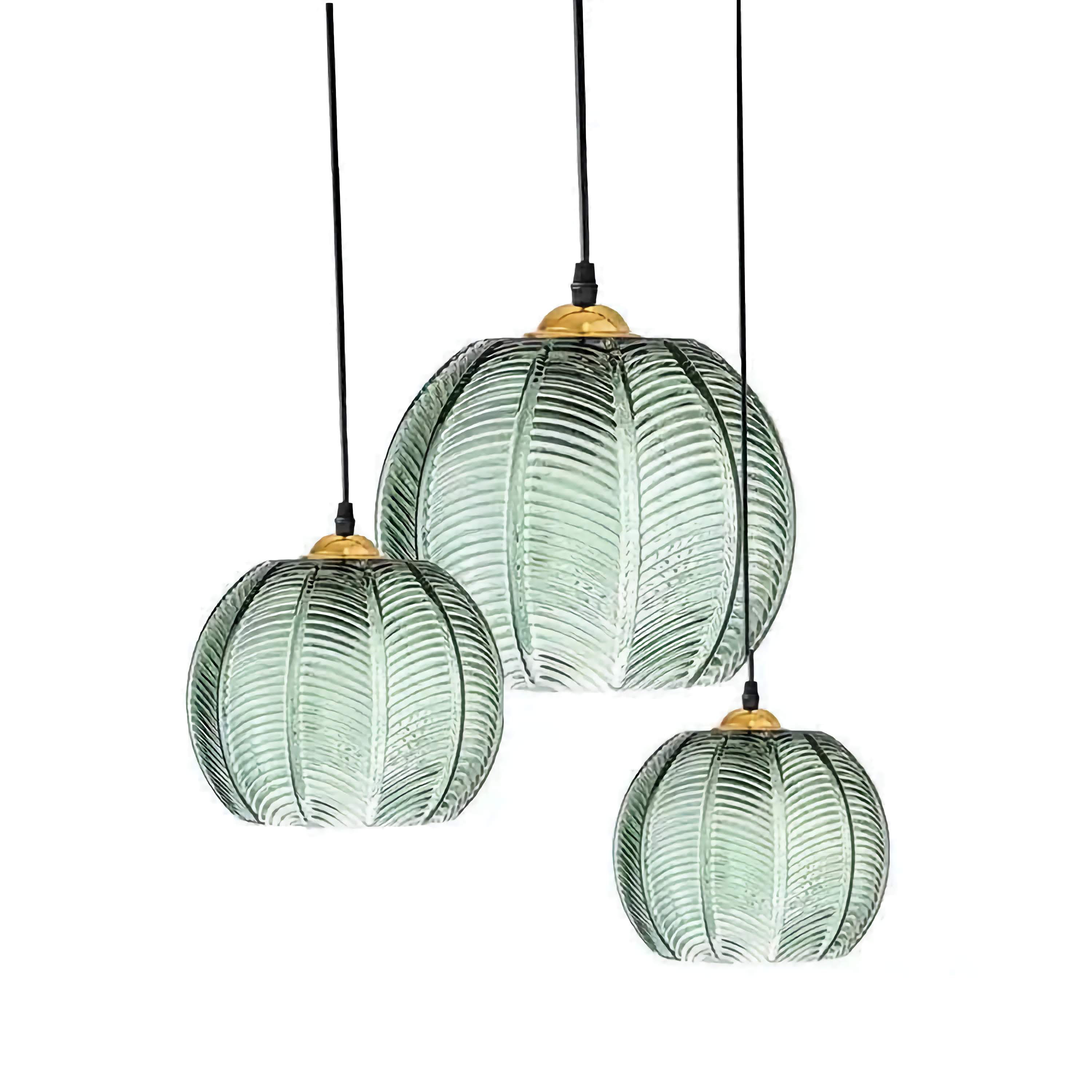Green Glass Globe Pendant Light | Hand-blown Emerald with Brass Kitchen Island & Dining Room Casalolalights Luxury