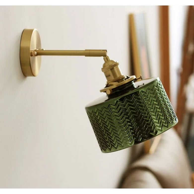Green Glass Antique Wall Sconces with Pull Chain | Lamp for Bedroom Living Room Casalolalights Luxury Lamps