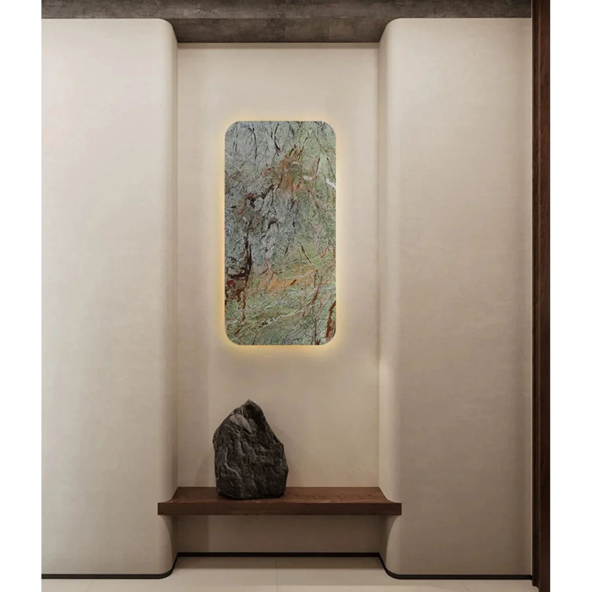Green Marble Wall Light | Rectangular Natural Stone Sconce Modern Minimalist Living Room & Bedroom Casalolalights