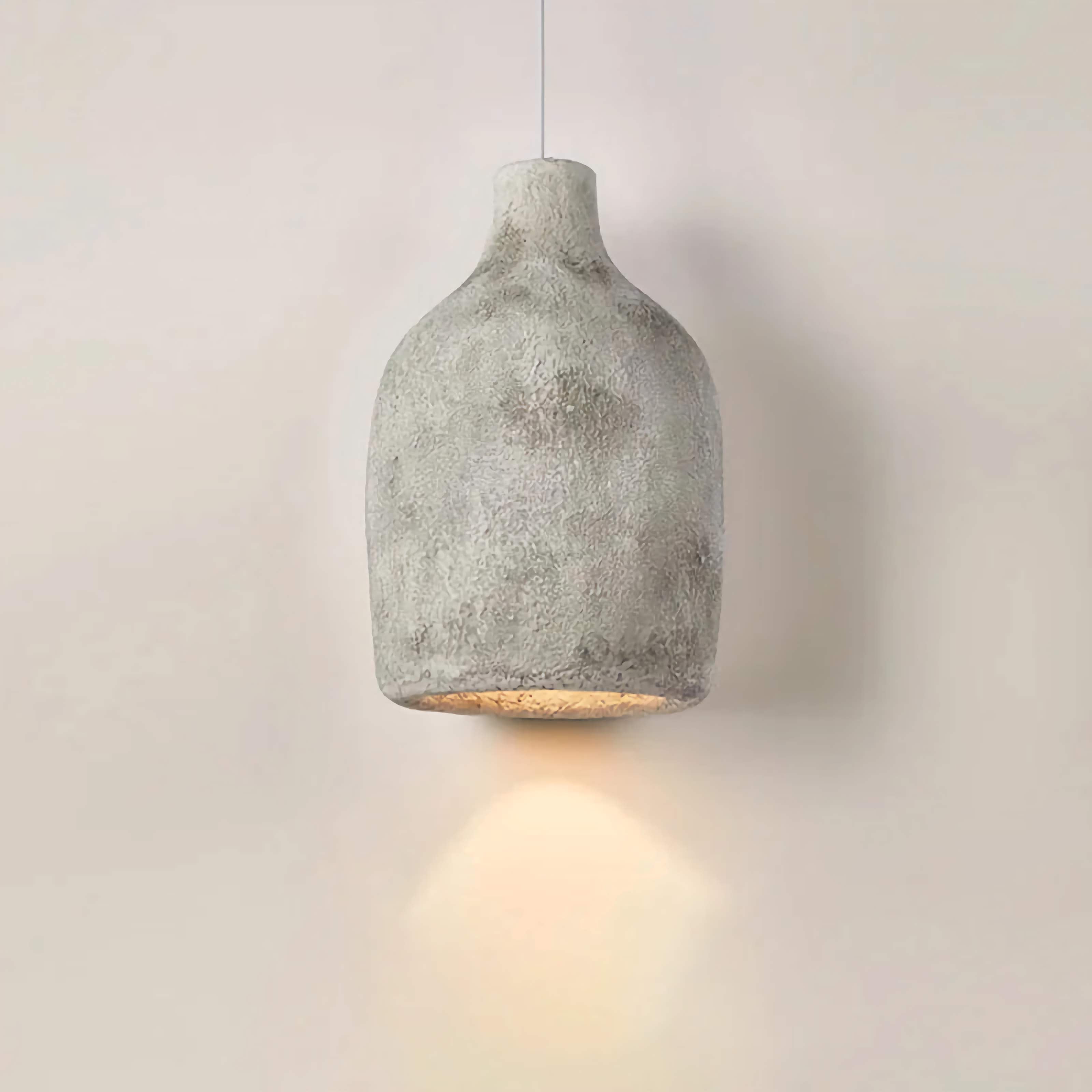 Grey Wabi-sabi Pendant Light 30-45cm | Textured Resin Hanging Lamp Japandi Minimalist Dining & Bedside Casalolalights