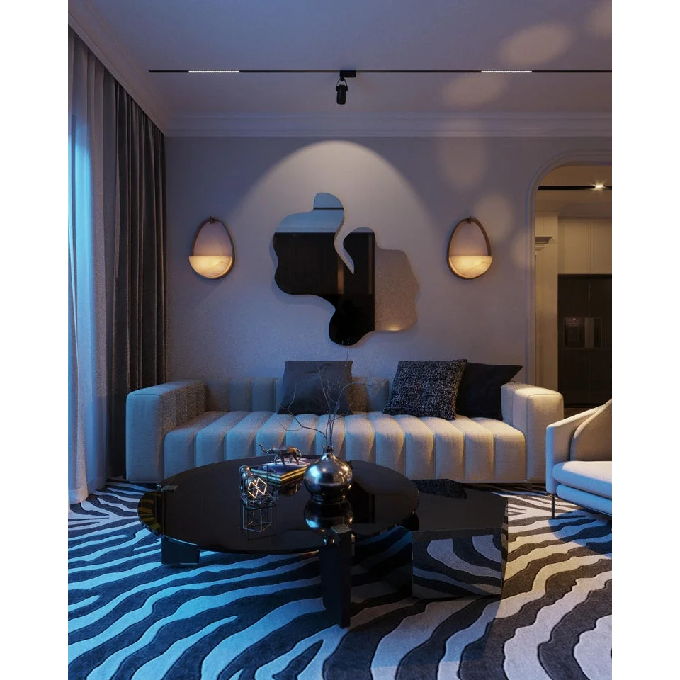 Alabaster Half Moon Wall Sconce – Antique Bronze & Marble