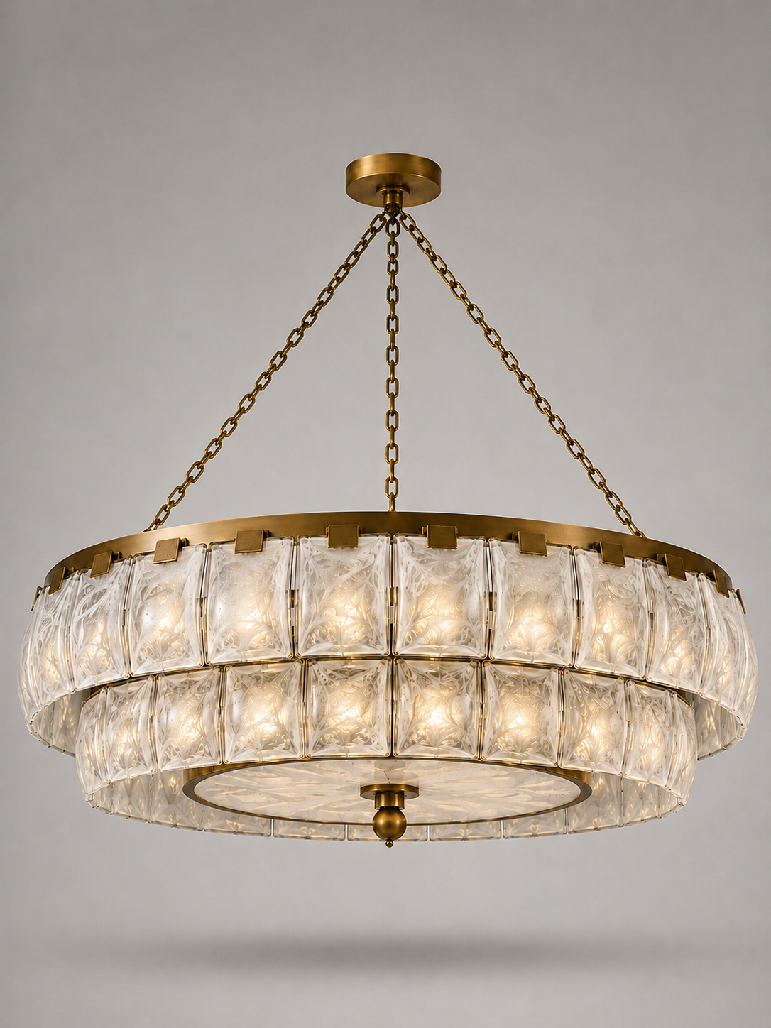Art Deco Chandelier - Swirled White Glass & Antique Brass | Large Dining Room Lighting Casalolalights Luxury Lamps